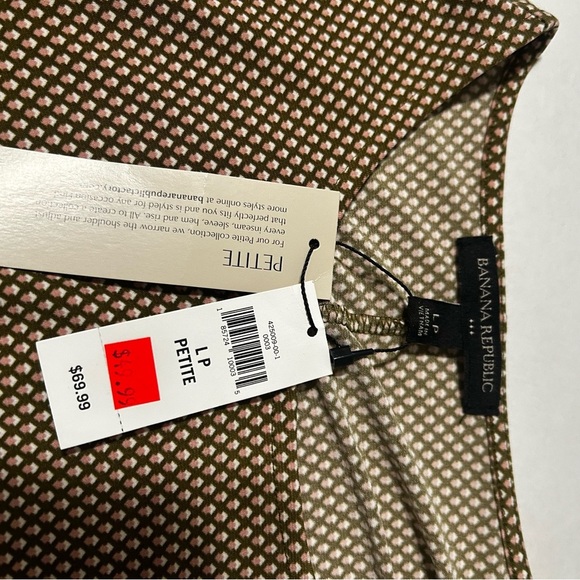 Banana Republic Tan Patterned Midi Dress New With Tags - Picture 4 of 5